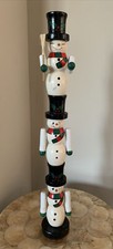 Kurt Adler Snowman Totem Pole Wooden Table Decor Holoday Christmas