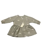 Rylee and Cru Long Raglan Sleeve Dress Green Clouds Pullover Girls Size 3-6M NWT