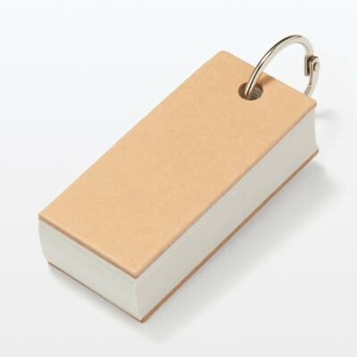 MUJI Word Card 100 Sheets Recycled Paper 68 x 30mm Moma Stationery Study Beige