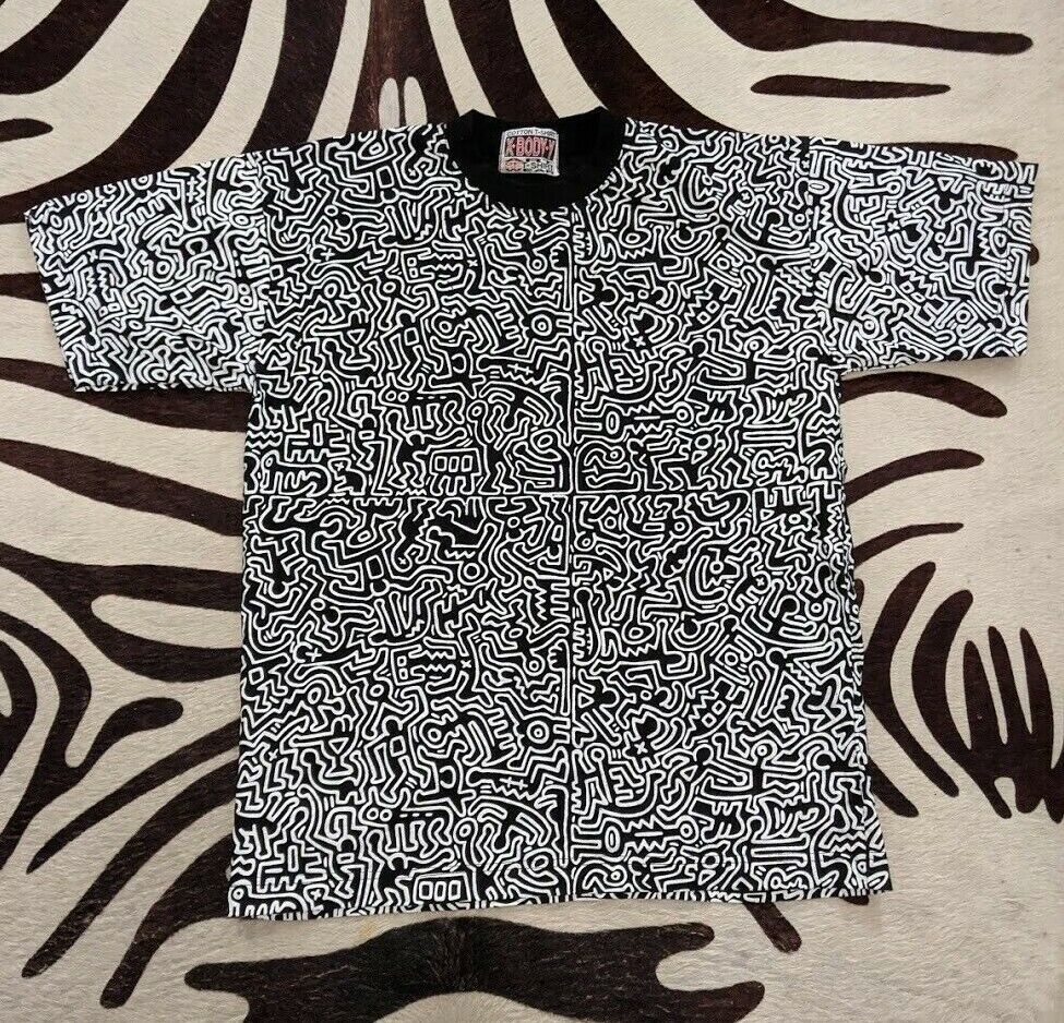 VTG Keith Haring Shirt AOP all over print rare Art Wa… - Gem VTG Keith Haring Shirt AOP all over print rare Art Wa… - Gem
