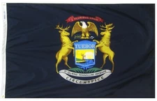 3x5 State of Michigan DOUBLE SIDED 2PLY Flag 3'x5' Banner 100D W/ GROMMETS