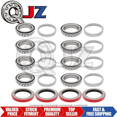 #ad 4 Sets 10k lb Trailer Axle Bearing Kit 387A 394A 395S 382A 10 56 CPin T Washer $214.24