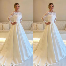 Long Sleeves Wedding Dresses Lace Jacket Off Shoulder Elegant Tulle Bridal Gowns
