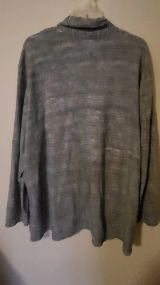 Cárdigan abierto JMS para mujer 4X negro gris jaspeado 36 L 29 en la parte delantera del pecho Pit To Foto 4 de 4