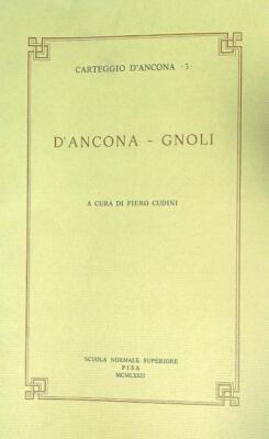 D'ANCONA - GNOLI CUDINI PIERO NORMALE SCHULE VON PISA 1972 KARTE VON ANCONA