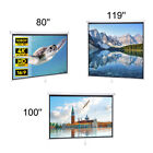 119"/100"/80" Projector Screen Hdtv Outdoor Home Theater Backyard Cimema