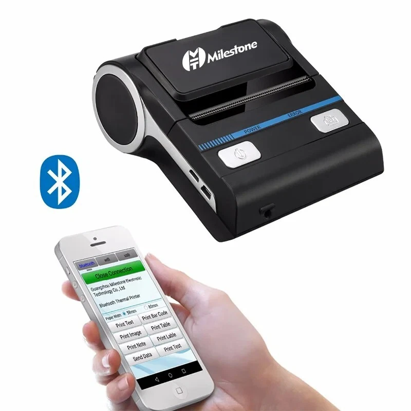 3 inch Thermal Printer Wireless Bluetooth Android iOS Mini Portable Receipt - Image 3 of 4
