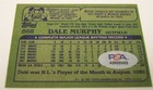 Signed DALE MURPHY 1982 TOPPS Baseball Card PSA/DNA COA — photo 2