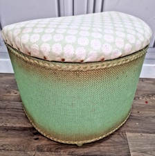 Retro Vintage LLoyd Loom Style D Wicker Rattan Bedroom Laundry Basket Storage