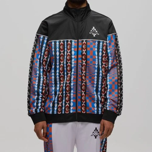 $595 Marcelo Burlon Men's Black Kappa Folk Full Zip Track Jacket Size M - product listing photo