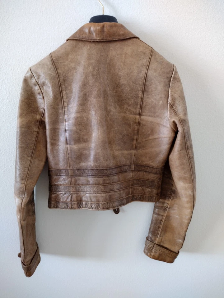 Ralph Lauren Blue Label Aviator Strap Leather Brown Jacket Extra Small/Small RRL - Image 4 of 4