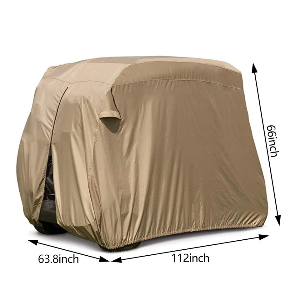 Cubierta impermeable para carro de golf con cremallera 210D Oxford para 4 pasajeros Yamaha dobladillo elástico Foto 2 de 4