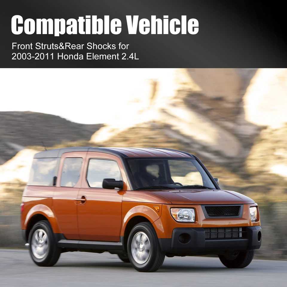 4 peças de apoios de suspensão dianteiros+traseiros completos com mola para 2003-2011 Honda Element 2.4L - Imagem 2 de 4