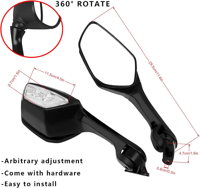 For Kawasaki Ninja ZX10R ZX6R ZX636 H2 Motorcycle Rear Mirror Turn
