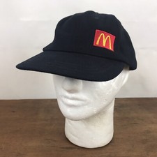 Vintage McDonald's Black Cotton Adjustable Trucker Cap Hat CH35