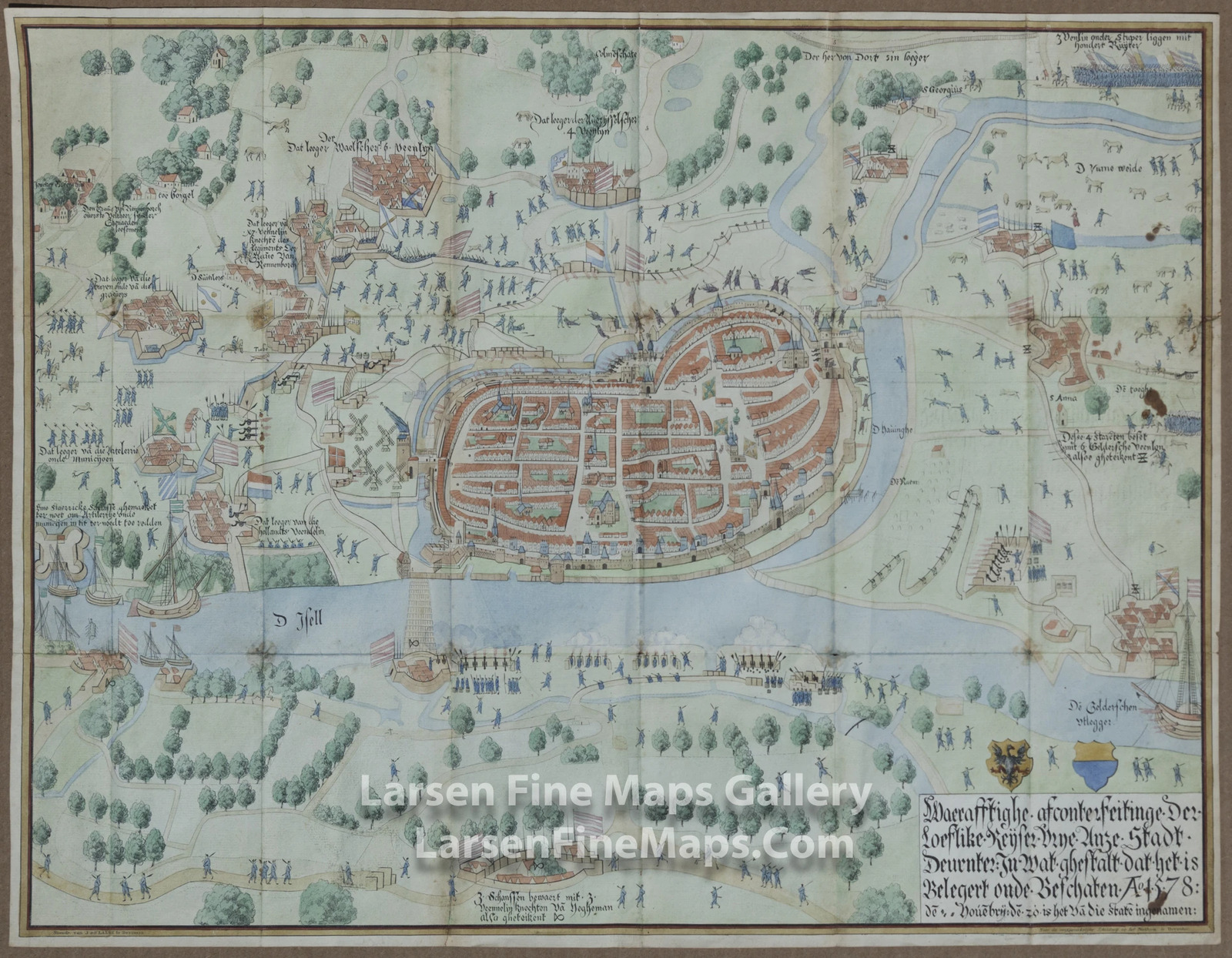 1839 Rare Map, Antique Netherlands Holland Map, Siege of Deventer