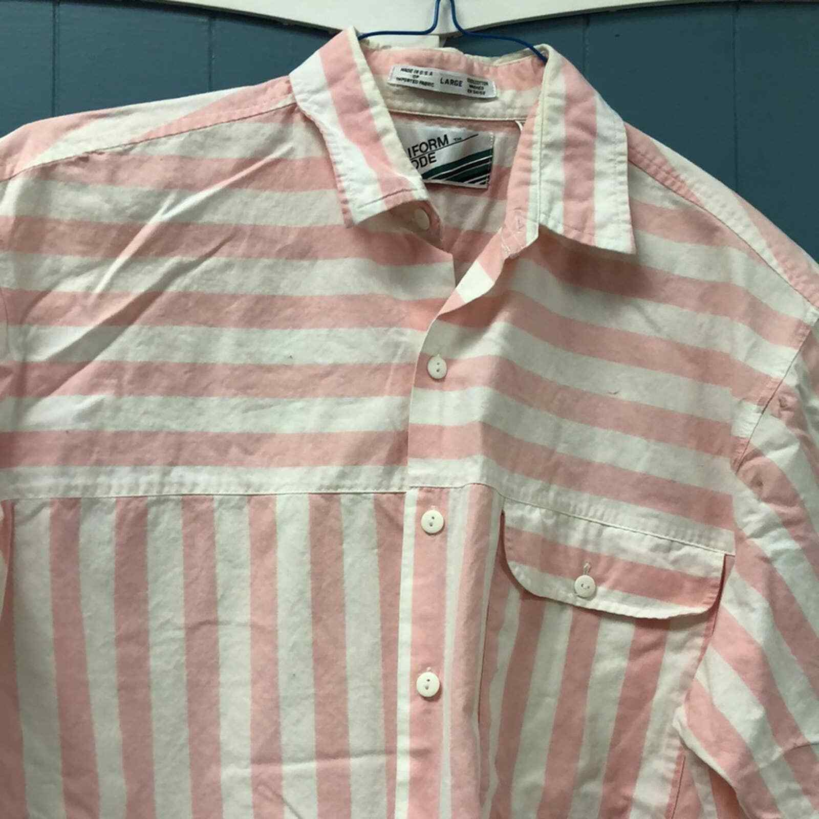 Vtg Uniform Code striped button down shirt made i… - image 2