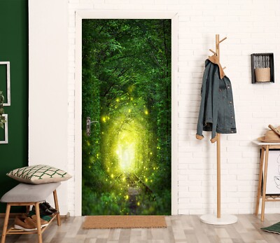 3D Forest Fireflies G219 Door Wall Mural Photo Wall Sticker Decal Wall Erin 2023