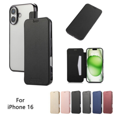 Handyhülle für iPhone 17 16 15 14 Pro Max 13 12 11 Schutz Flip Wallet Leder Case