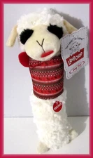 NW XMAS UGLY SWEATER SEASON MULTIPET SOFT PLUSH 12" LAMB CHOP DOG TOY W/SQUEAKER