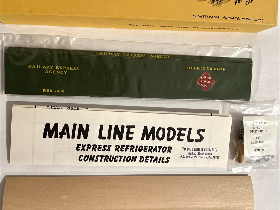 Ye Olde Huff N Puff 740 O Scale 50' Express Reefer Railway Express Wood Car Kit - Image 3 of 4