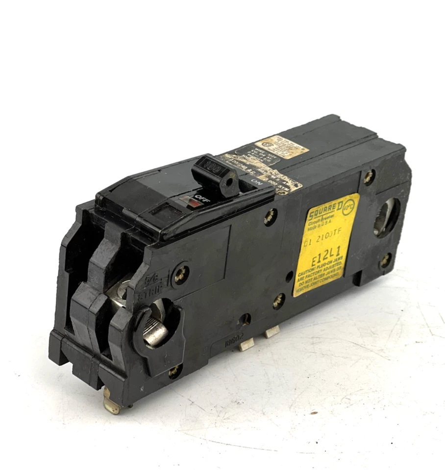 Disjuntor Q12100TF quadrado D 100 amp 2 pólos tipo Q1TF alimentação superior 240VAC - Imagem 2 de 4