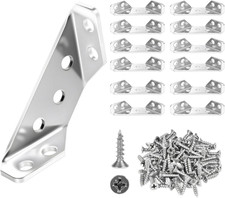 12 Pack Universal Stainless Steel Furniture Corner Connectors with Screws Heav