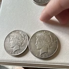 US Peace Silver Dollars 1922 & 1923 Circulated $1 Coins Lot of 2 0.9 Fine Silver