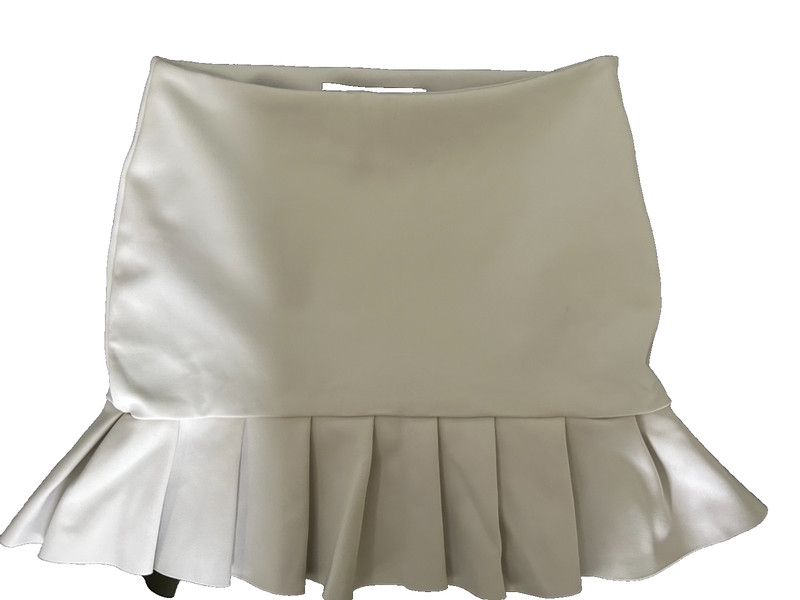 ZARA WOMENS SCUBA WHITE SHORT MINI PLEATED BOTTOM SKIRT XS 🌸
