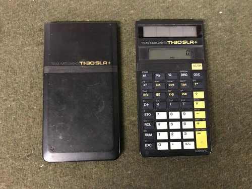 Vintage Texas Instruments TI-30 SLR+ Solar Scientific Calculator w/ Cover TESTED