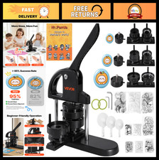3-in-1 Button Maker Machine, 1"/1.25"/2.28" Pin Press Kit, 300 Button Parts DI