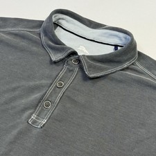 Tommy Bahama Polo Shirt Mens Large Gray Tencel Lyocell Marlin Short Sleeve