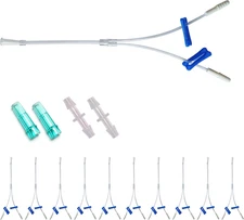 10 Pcs Tee Oxygen Tubes Splitter, 3 Ways Oxygen Tubing with Valve, Comes with Ma