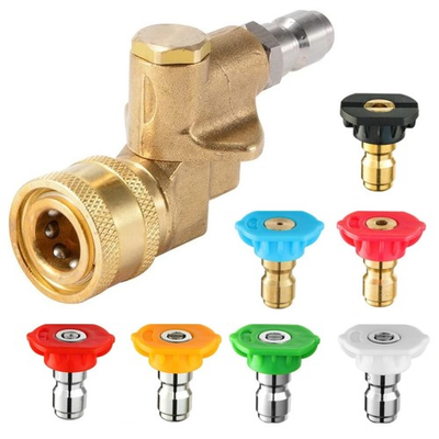 #ad #ad 7 Power Washer Spray Nozzle Tips Quick Connecting Pivoting Coupler 4500 PSI $15.40