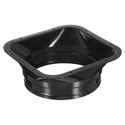 6.2'' Duct Connector Flange PP Dryer Vent Wall Plate Square to Round Black