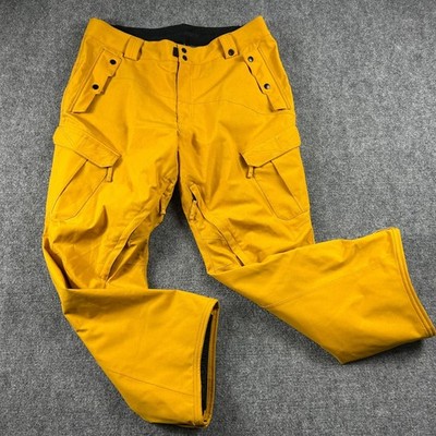 Ride Snowboard Company Pants Mens XL Yellow Strata HD 15K Cargo Ski Snowboarding