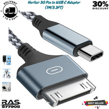30 Pin to USB C Adapter Ipod Charger Nylon Braided Fast Charging Data Cord Next