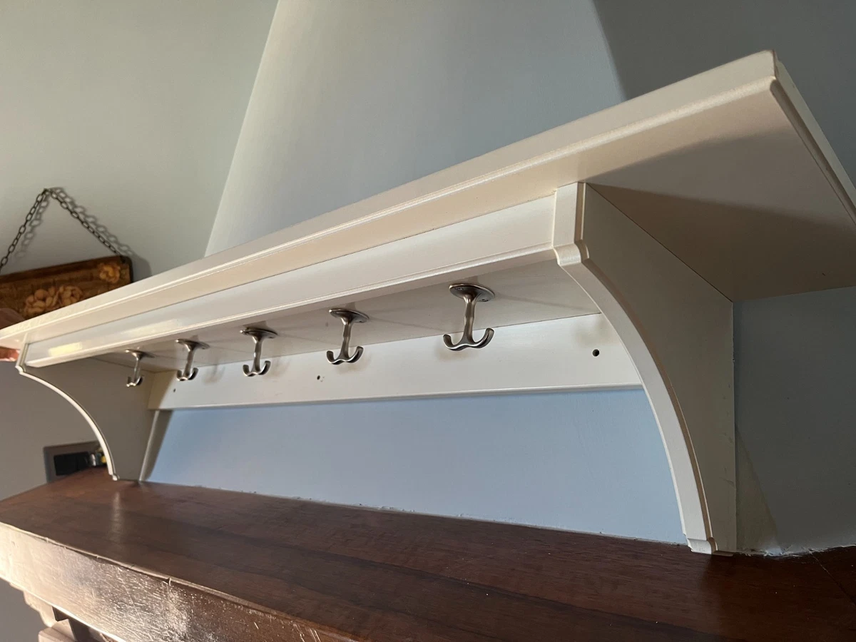 Appendiabiti da parete in legno KZQ - 5 ganci tripli in nero - 43 cm