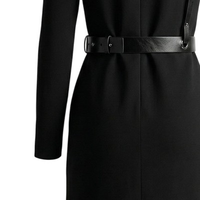 knee length dresses for ladies Helmut Lang 90s Leather Tunic Dress