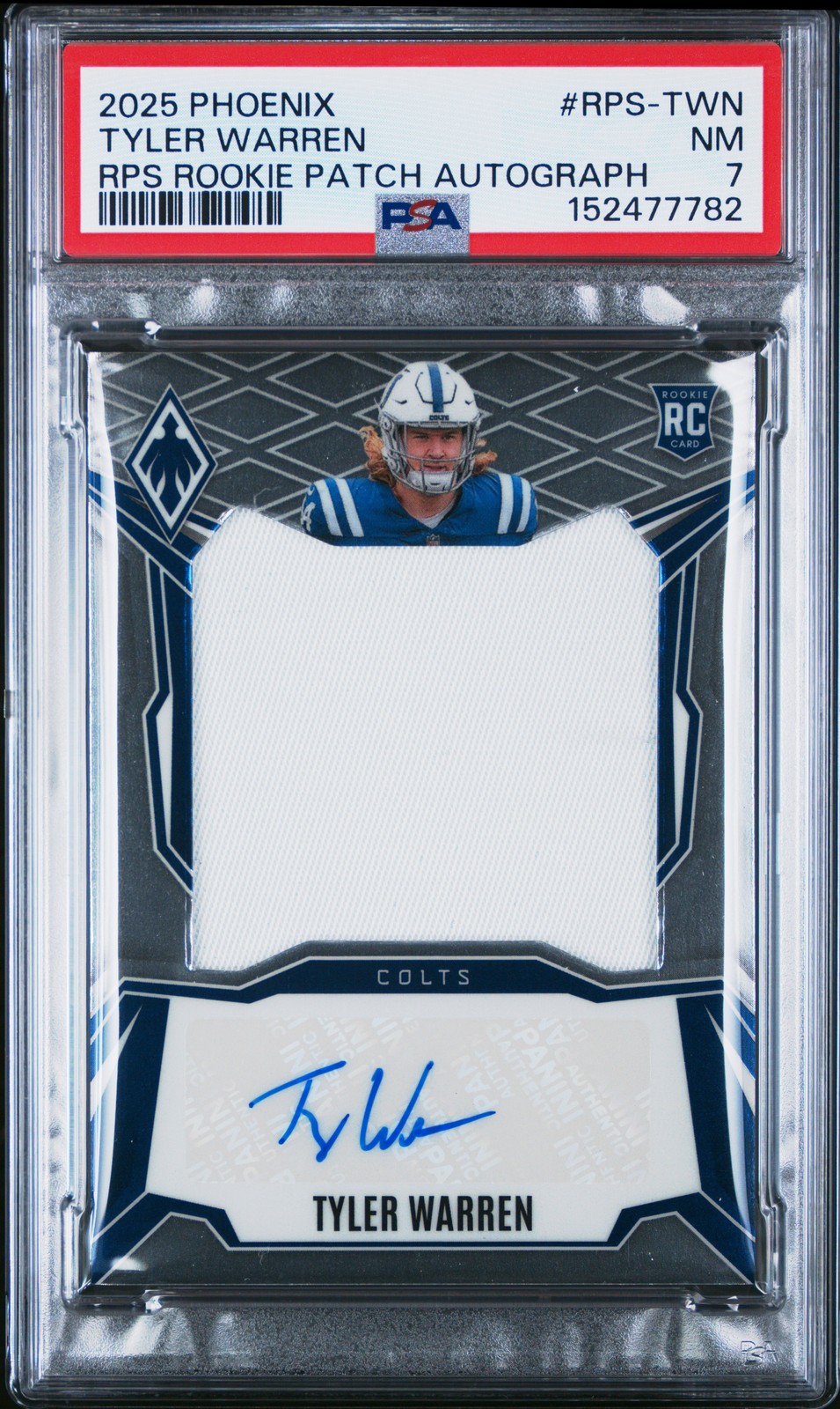 Tyler Warren Panini Phoenix Rps Rookie Patch Autographs #RPSTWN Base
