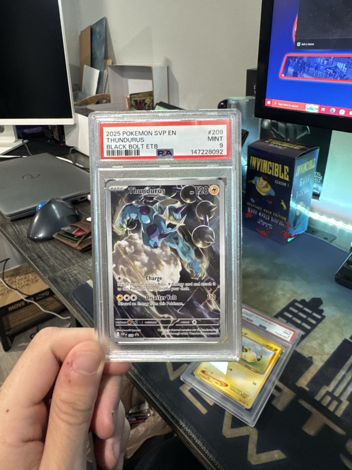 2025 Pokémon SVP #209 Thundurus Black Bolt ETB Promo PSA 9 Mint Pokemon Card