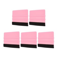 5pcs Felt Vinyl Wrap Squeegee, 4" Decal Squeegee Scraper for Car Wrap, Pink