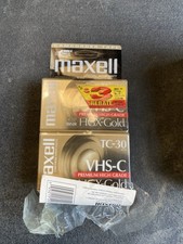 Maxell Camcorder Video Tapes VHS-C TC-30 HGX Gold Premium High Grade 4 Pack New