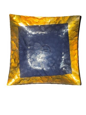 Tamara s Child Glided Gold Leaf Square Glass Decorative  Dish