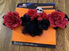 Day Of the dead costume includes headband With Veil And gloves
