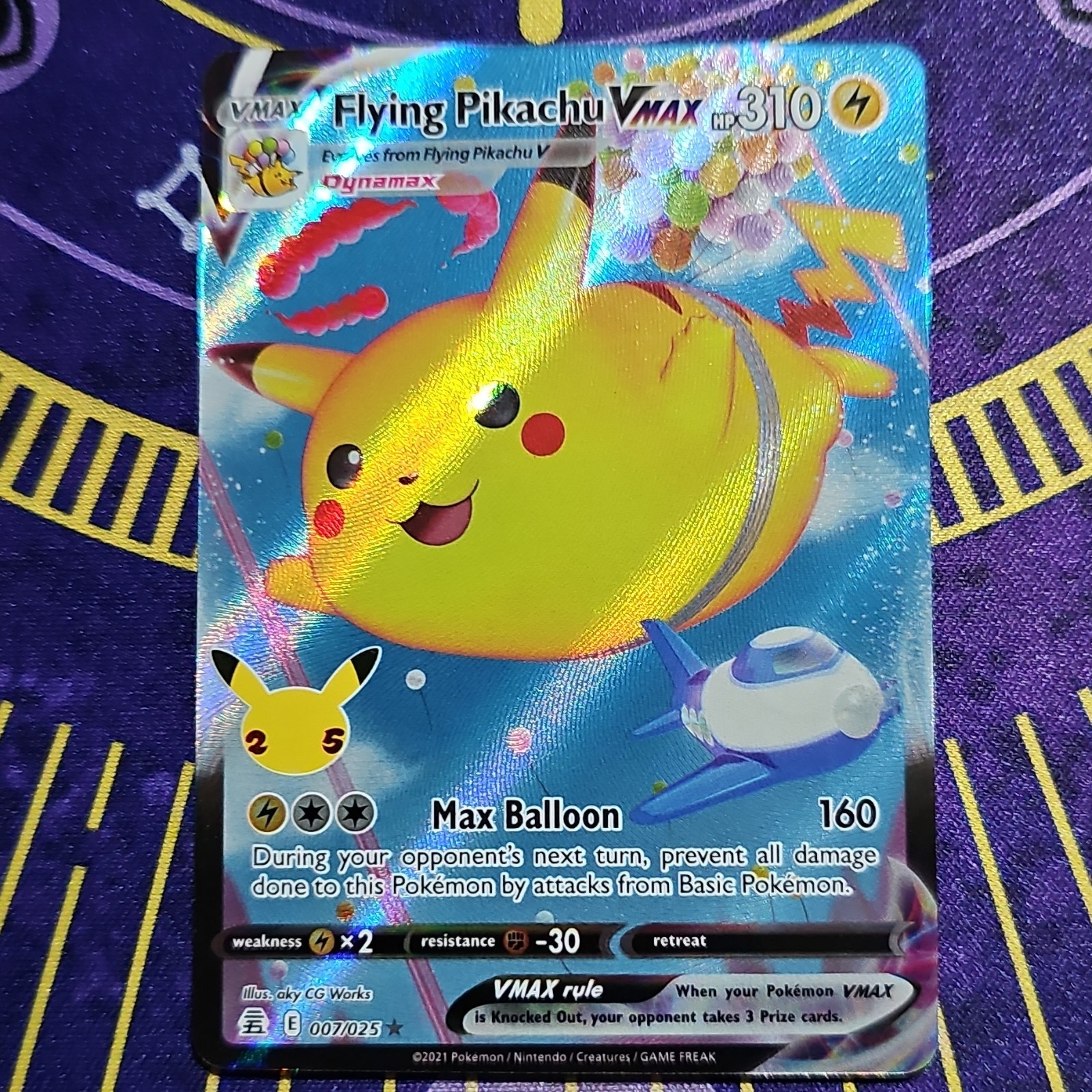 Pokemon Flying Pikachu VMAX 007/025 Celebrations Holo