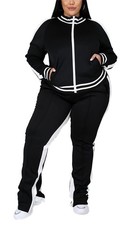 Hooreatee Plus Size Tracksuit Womens Jogging Suits Long Sleeve Zip Up Jackets...