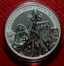 2025 Germania 5 Mark Lady Germania Coin 1 oz.9999 Fine Silver w/Capsule