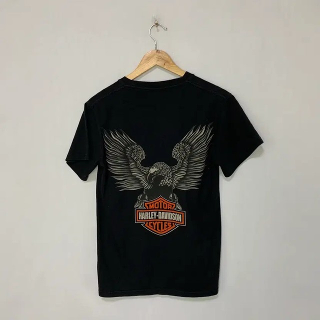 Harley-Davidson Eagle Wing Print Black Short Sleeve T-Shirt M Unisex