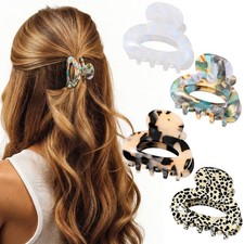 4 PCS Small Hair Claw Clips for Women, 1.7 Inch Acetate Hair Clips Tortoise S...